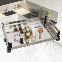 304 Stainless steel pull out kitchen cabinet spice rack holder